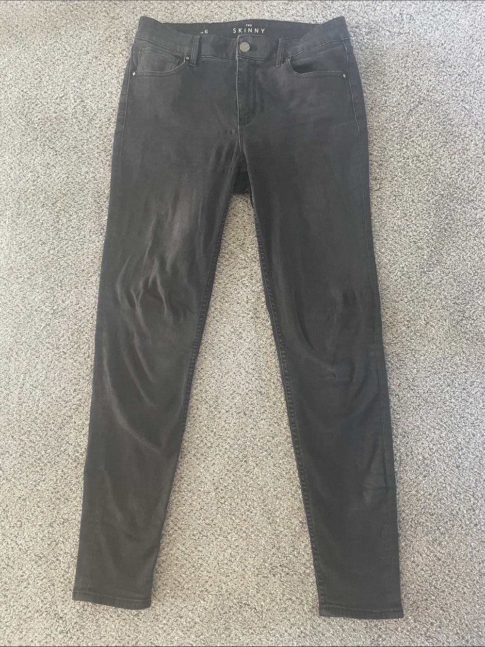 White House Black Market Black High-Rise Skinny Jeans sz 6 grey inseam 28